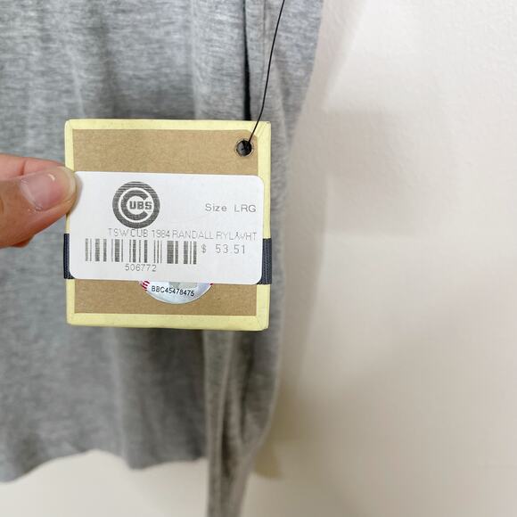 New Red Jacket Chicago Cubs Baseball Crew Neck Tee Shirt Mens Large L Gray - Picture 7 of 9